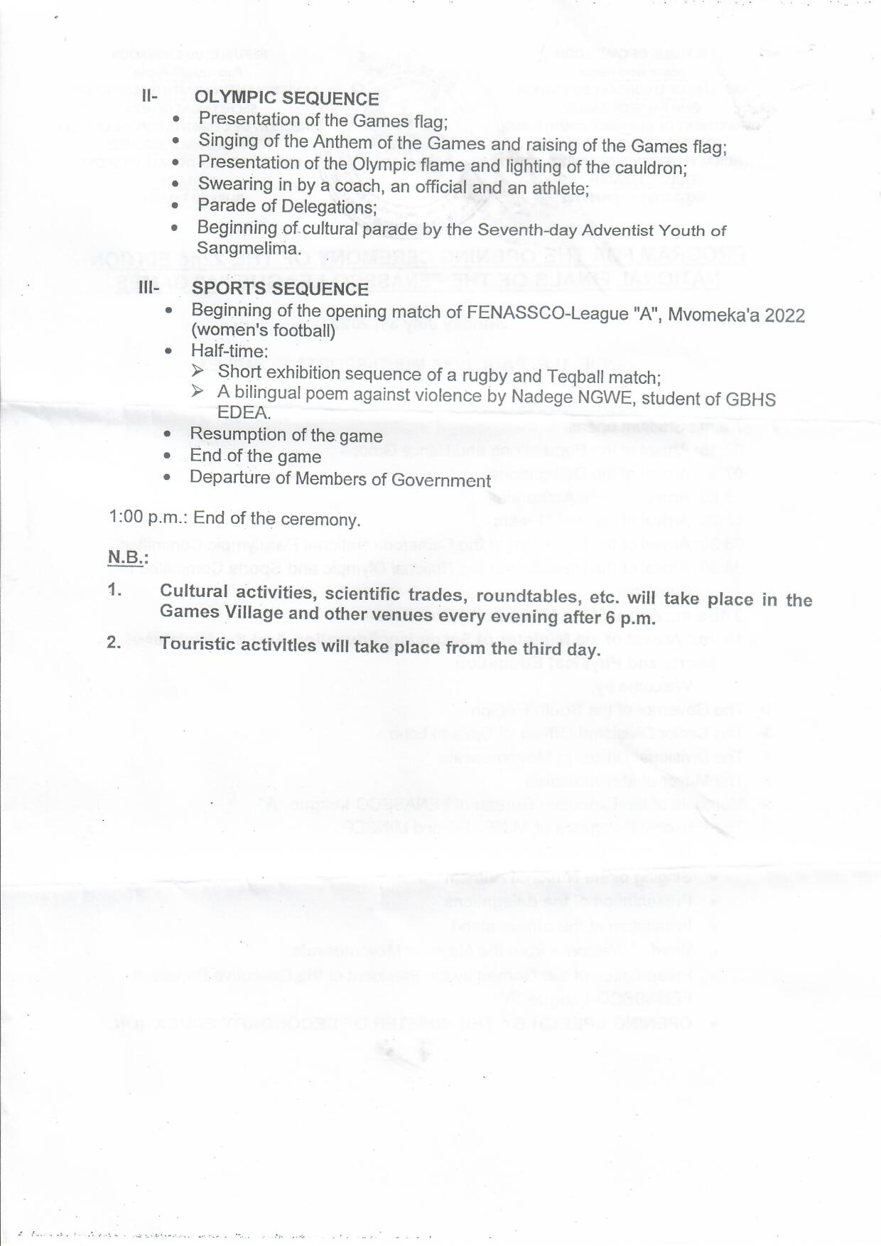 2 Program of the opening ceremony Fenassco 2022