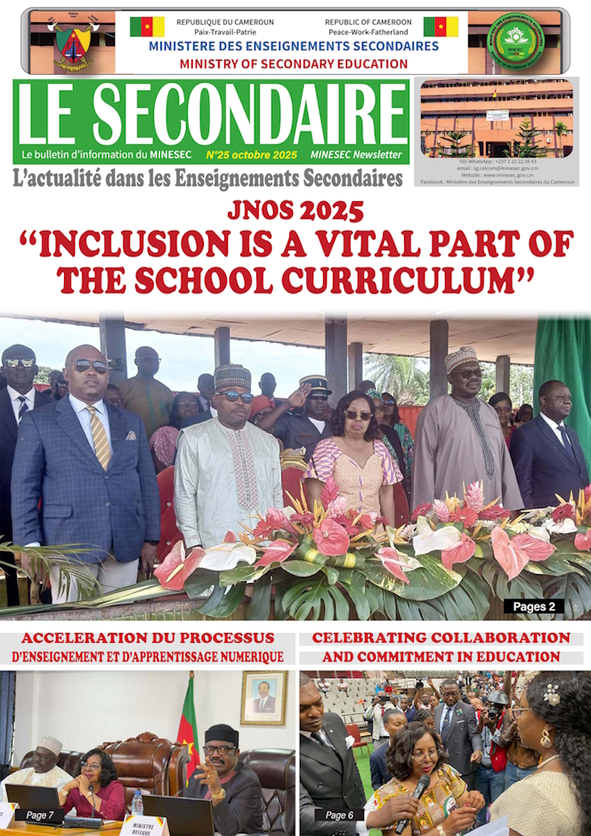 Newsletter Le Secondaire 25 oct 2025